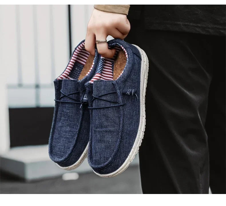 Men’s Summer Mesh Loafers – Lightweight & Breathable Vulcanized Shoes for Outdoor Hiking & Casual Style
