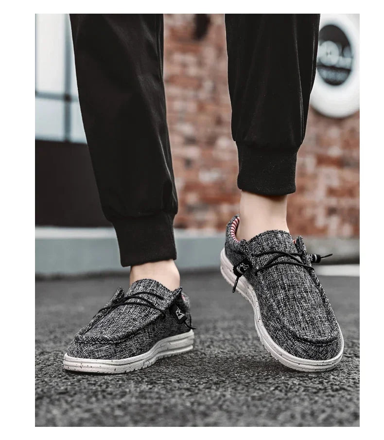 Men’s Summer Mesh Loafers – Lightweight & Breathable Vulcanized Shoes for Outdoor Hiking & Casual Style