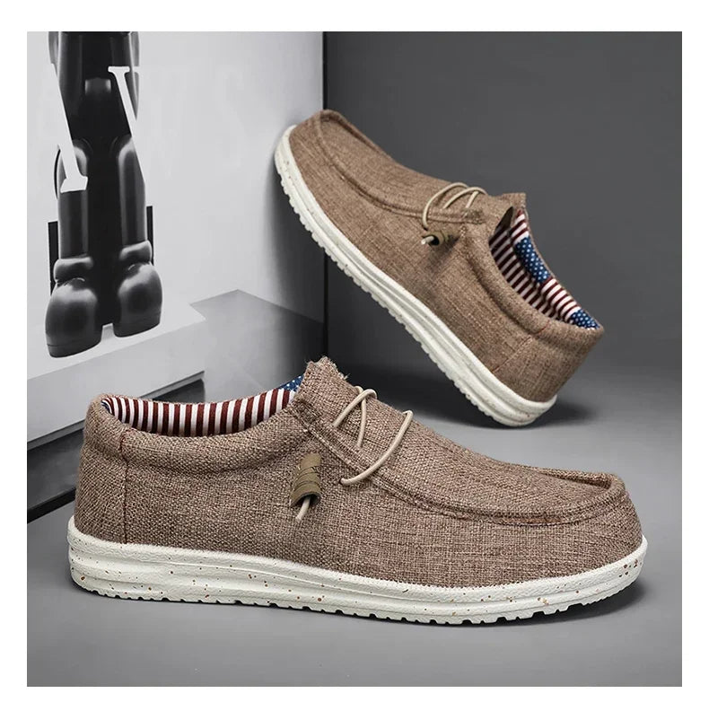 Men’s Summer Mesh Loafers – Lightweight & Breathable Vulcanized Shoes for Outdoor Hiking & Casual Style