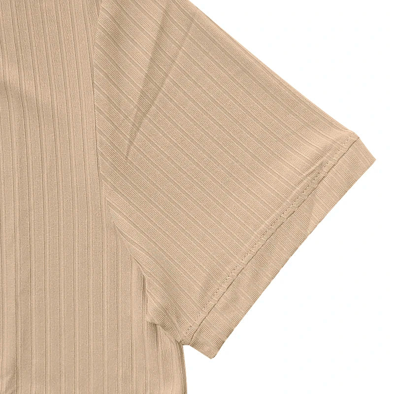 Men's Striped Knit Henley T-Shirt – Soft, Breathable & Stylish Casual Top with Short Sleeves