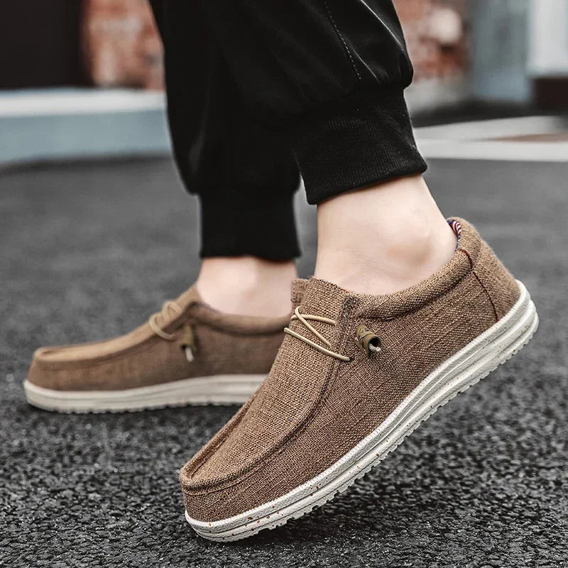 Men’s Summer Mesh Loafers – Lightweight & Breathable Vulcanized Shoes for Outdoor Hiking & Casual Style
