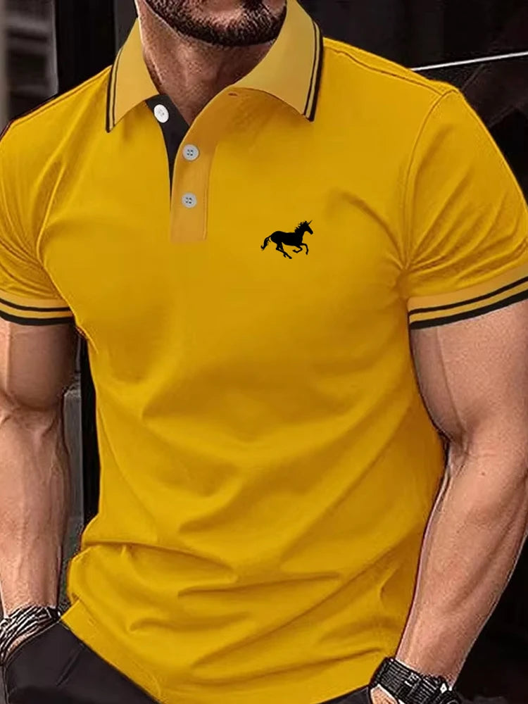 New Men’s Classic Polo Shirt – Short Sleeve Summer Top with Button Lapel | Casual