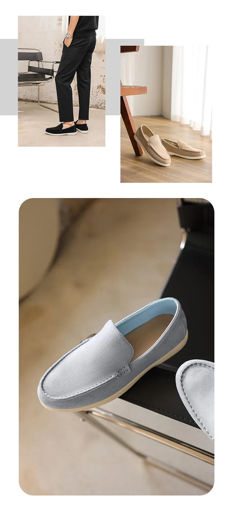 Men's Suede Loafers – Classic British Style | Lightweight & Comfortable Driving Shoes