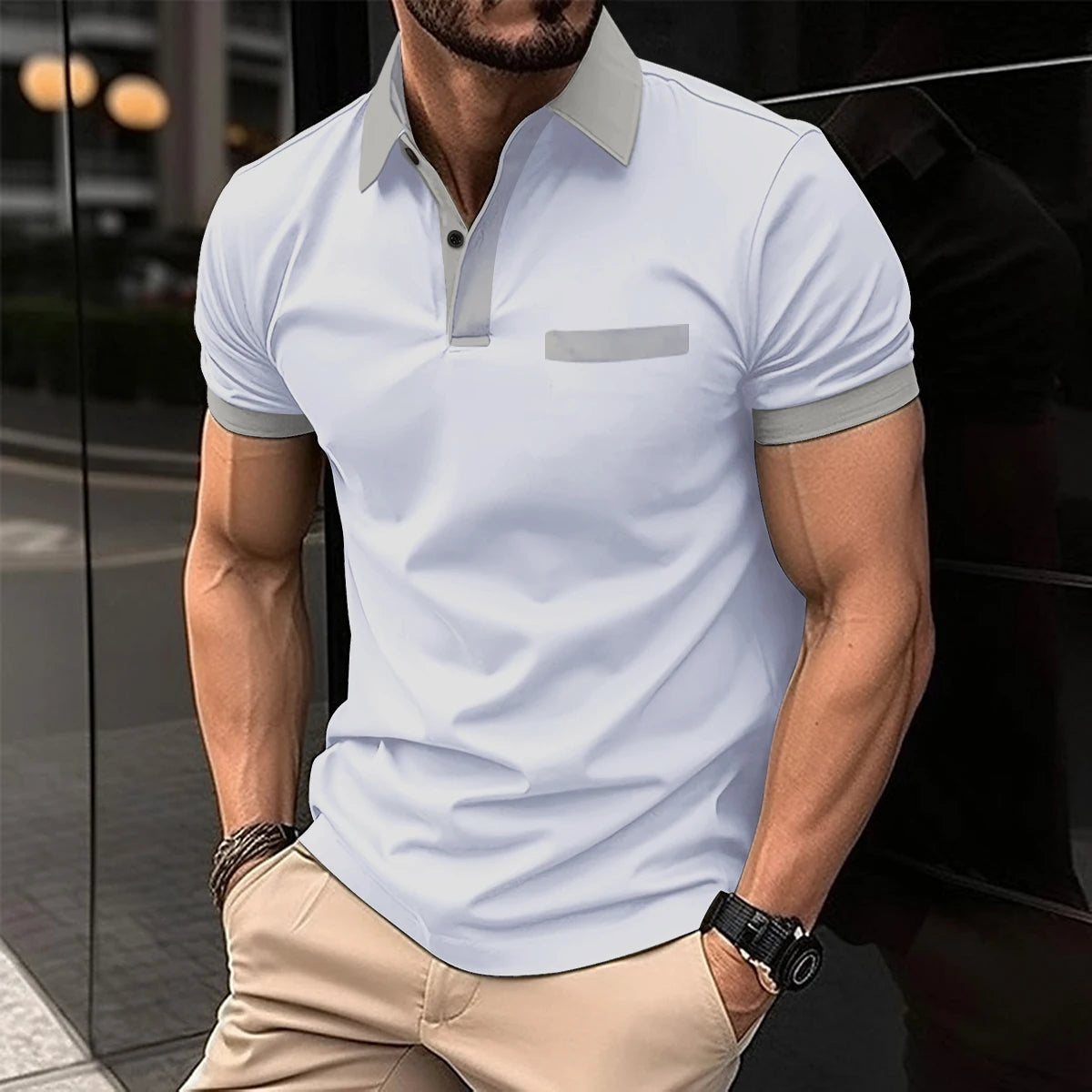 2025 New Men’s Polo Shirt – Business Casual, Short Sleeve, Fashionable Summer Essential