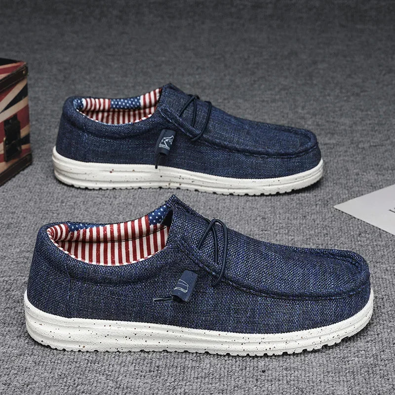 Men’s Summer Mesh Loafers – Lightweight & Breathable Vulcanized Shoes for Outdoor Hiking & Casual Style