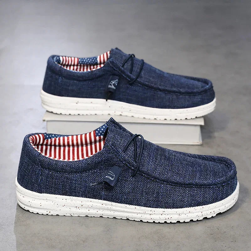 Men’s Summer Mesh Loafers – Lightweight & Breathable Vulcanized Shoes for Outdoor Hiking & Casual Style