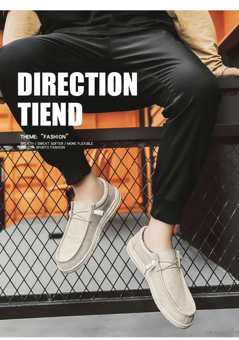 Men’s Summer Mesh Loafers – Lightweight & Breathable Vulcanized Shoes for Outdoor Hiking & Casual Style