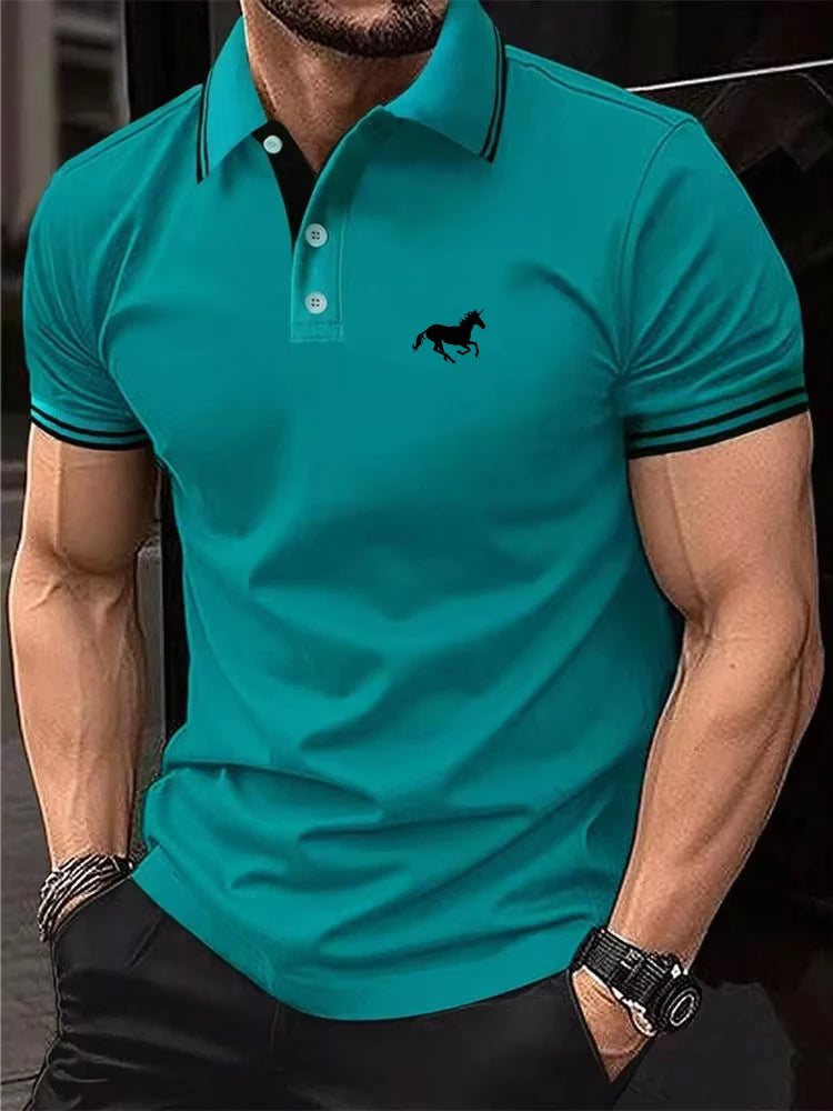 New Men’s Classic Polo Shirt – Short Sleeve Summer Top with Button Lapel | Casual