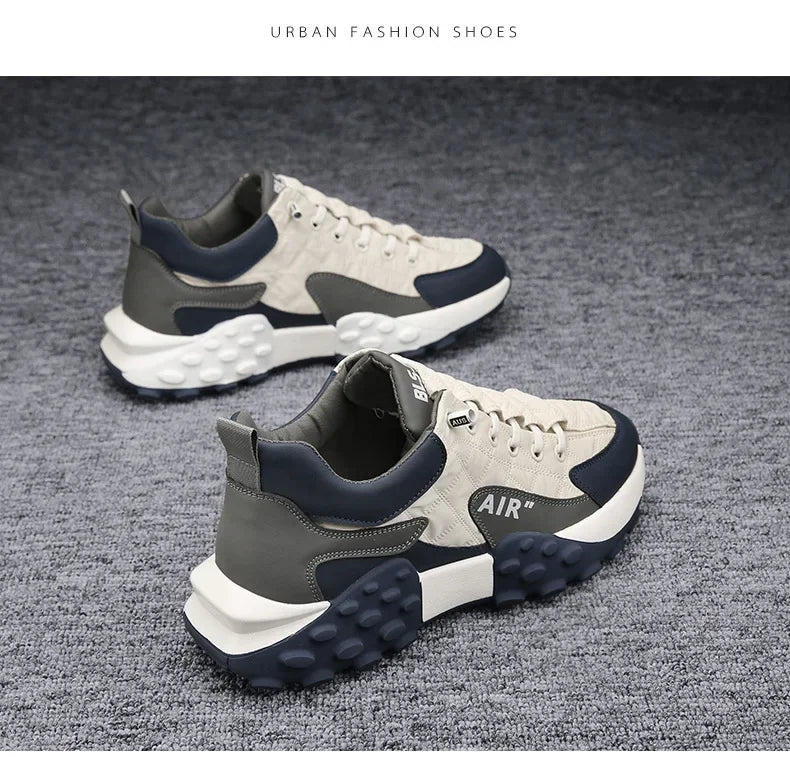 Men's Fashion Sneakers – Thick Sole & Anti-Slip Grip
