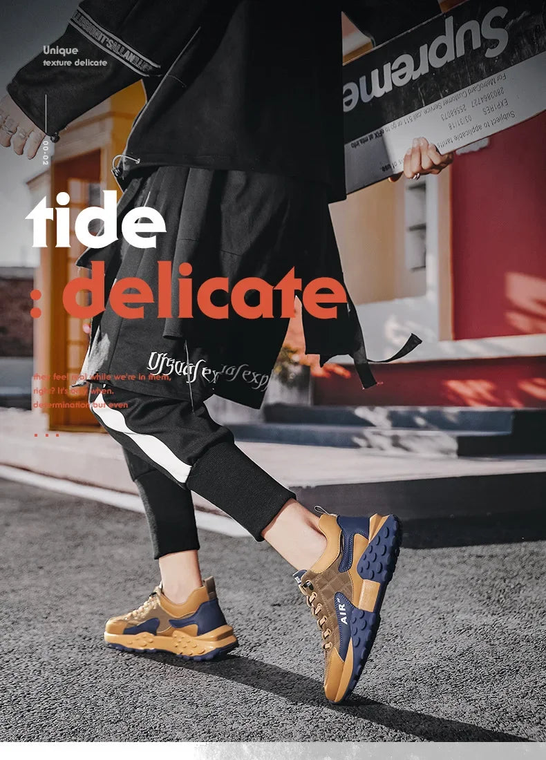 Men's Fashion Sneakers – Thick Sole & Anti-Slip Grip