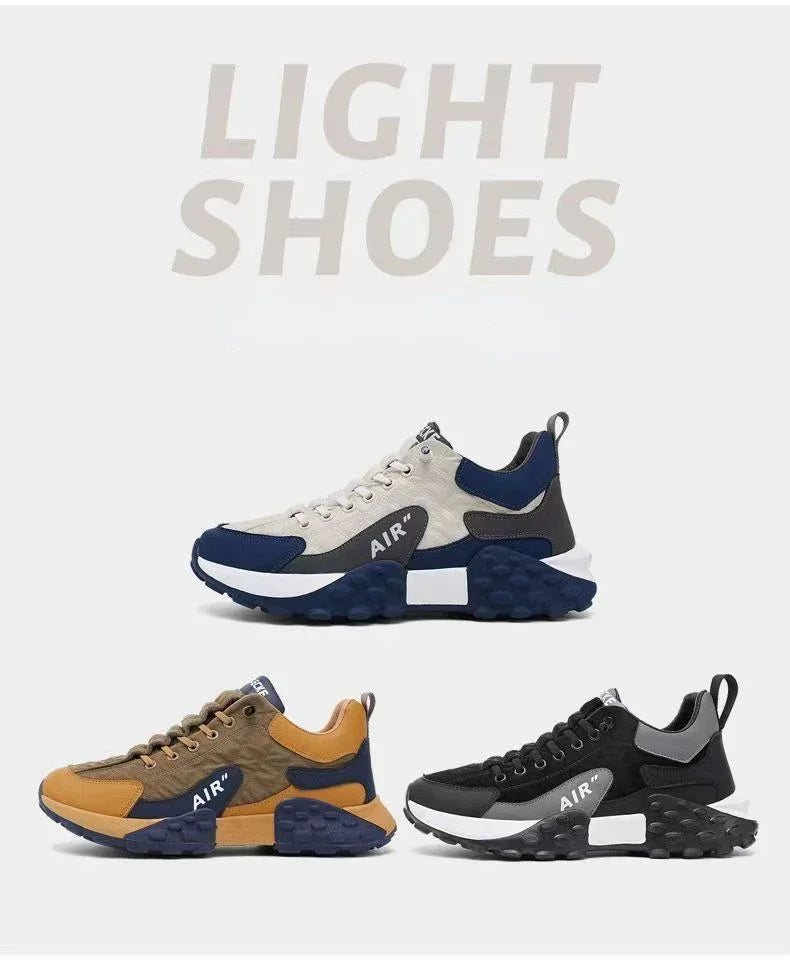 Men's Fashion Sneakers – Thick Sole & Anti-Slip Grip