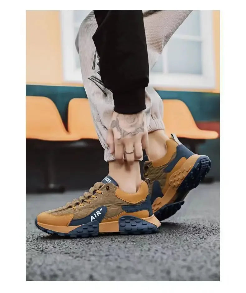 Men's Fashion Sneakers – Thick Sole & Anti-Slip Grip