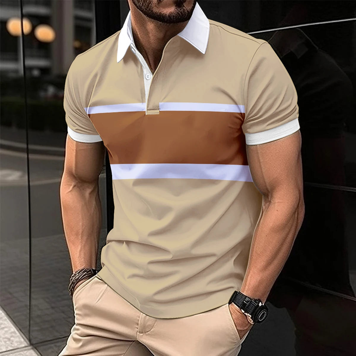 2025 New Men’s Polo Shirt – Business Casual, Short Sleeve, Fashionable Summer Essential