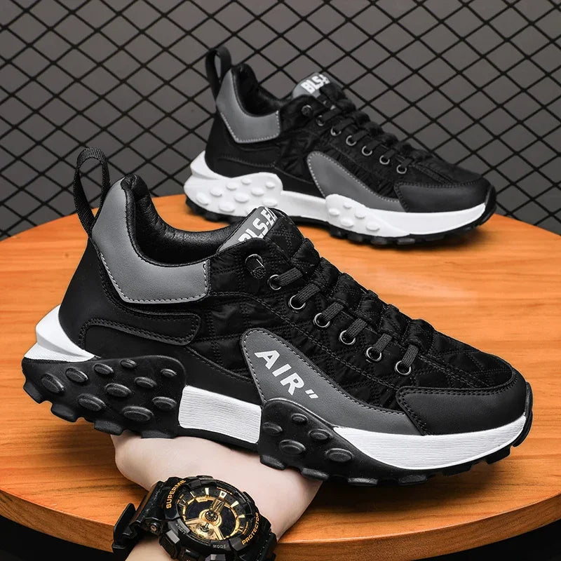 Men's Fashion Sneakers – Thick Sole & Anti-Slip Grip