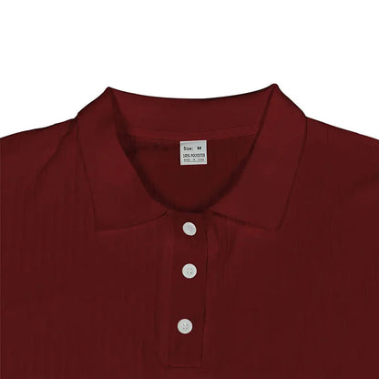 2024 Summer Knit Men’s Polo Shirt – Business Casual Striped Henry Short Sleeve for Comfort & Style