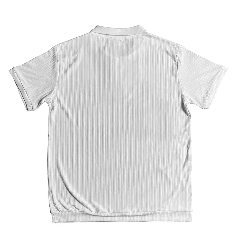 2024 Summer Knit Men’s Polo Shirt – Business Casual Striped Henry Short Sleeve for Comfort & Style