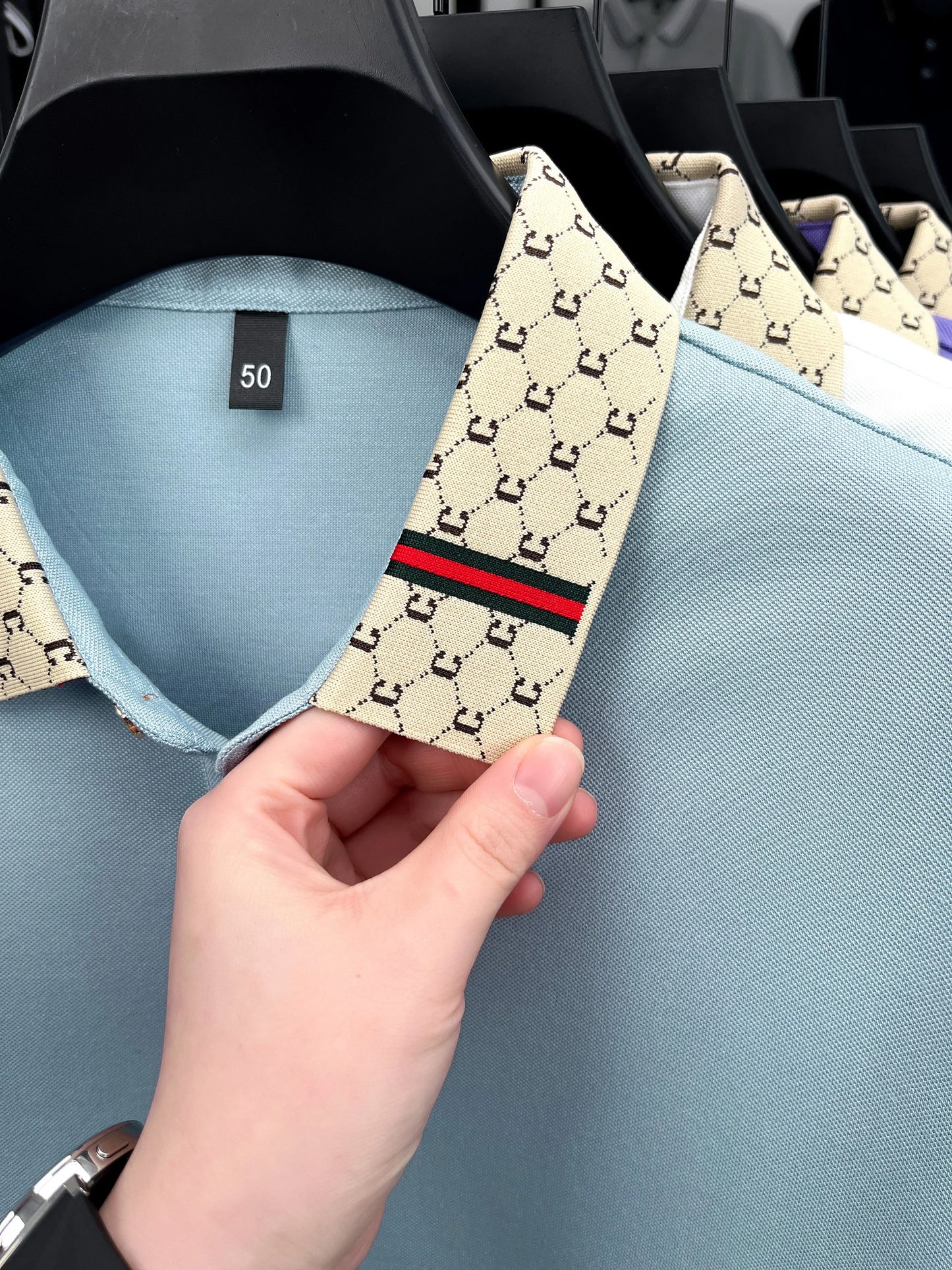 High-End Men’s Polo Shirt – Jacquard Lapel, Little Bee Embroidery & Personality Letter Design | Summer Fashion Trend