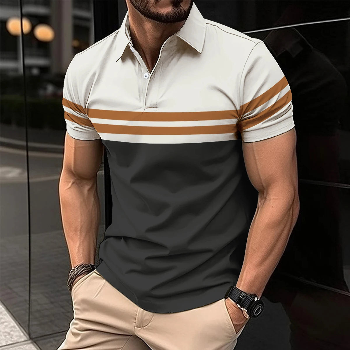 2025 New Men’s Polo Shirt – Business Casual, Short Sleeve, Fashionable Summer Essential
