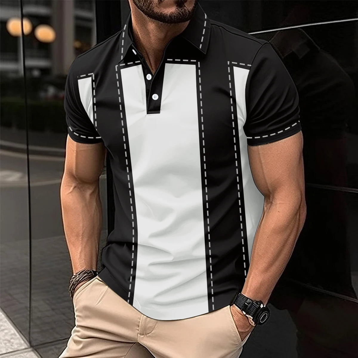 2025 New Men’s Polo Shirt – Business Casual, Short Sleeve, Fashionable Summer Essential