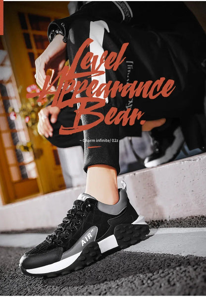 Men's Fashion Sneakers – Thick Sole & Anti-Slip Grip