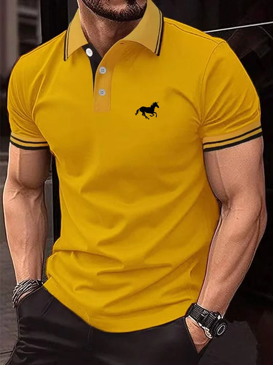 New Men’s Classic Polo Shirt – Short Sleeve Summer Top with Button Lapel | Casual