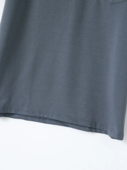 2025 New Summer Men’s Casual Polo Shirt – Short Sleeve with Chest Pocket, Lapel & Color Patchwork