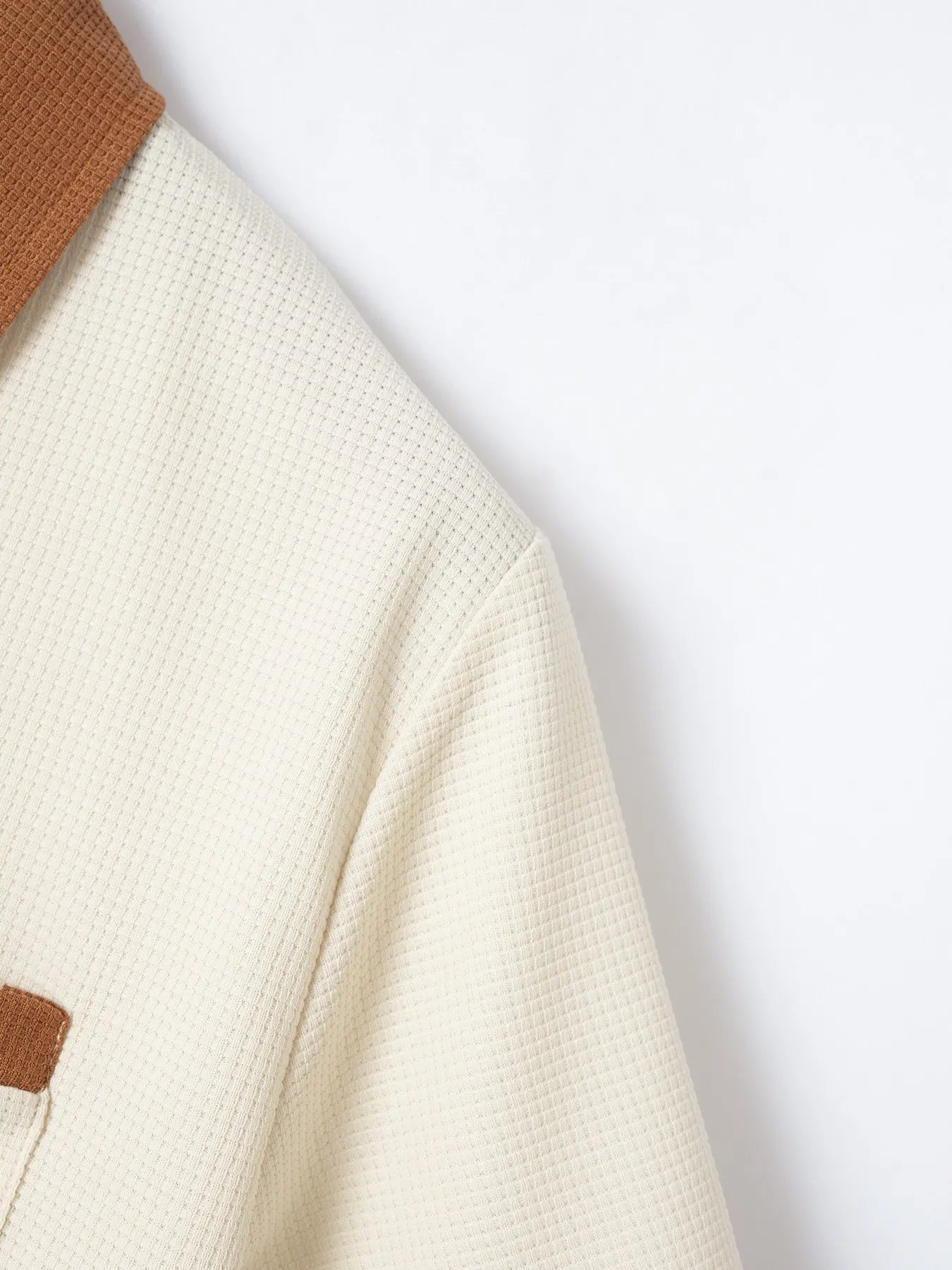 2025 new summer men's short sleeve POLO shirt Waffle color chest pocket short sleeve button T-shirt top