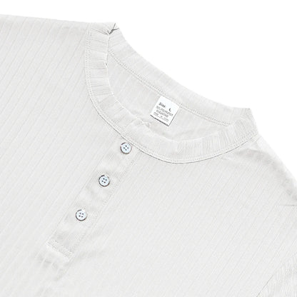 Men's Striped Knit Henley T-Shirt – Soft, Breathable & Stylish Casual Top with Short Sleeves