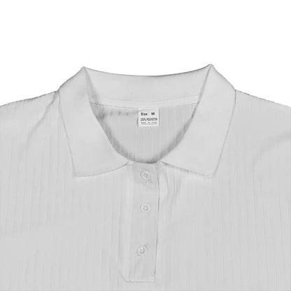 2024 Summer Knit Men’s Polo Shirt – Business Casual Striped Henry Short Sleeve for Comfort & Style