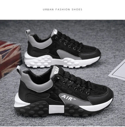 Men's Fashion Sneakers – Thick Sole & Anti-Slip Grip