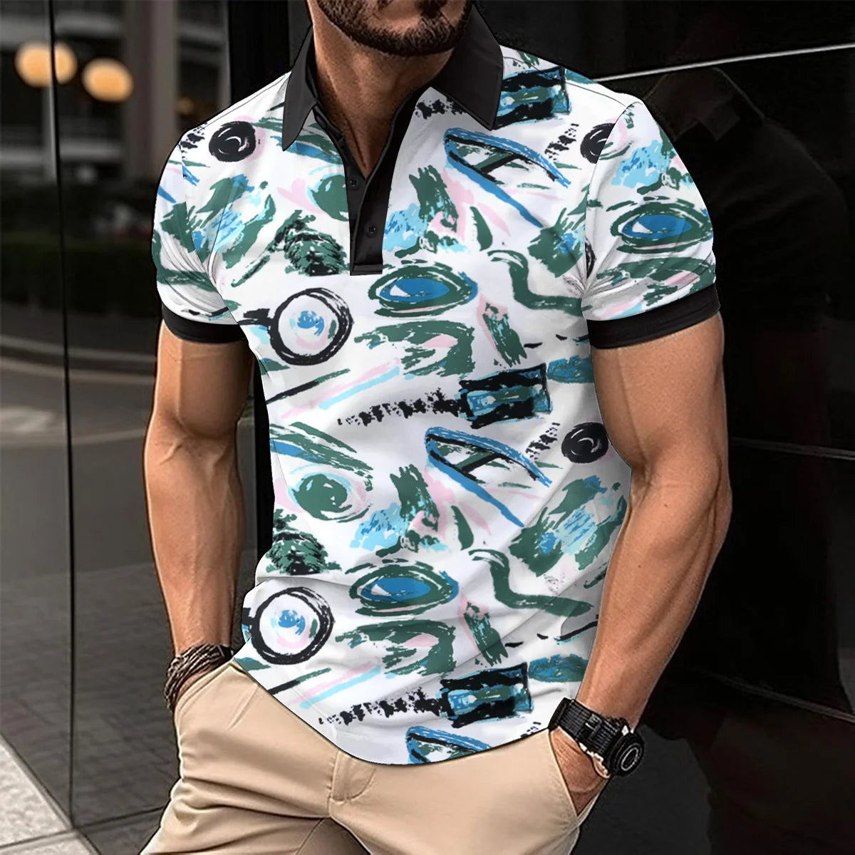 2025 New Men’s Polo Shirt – Business Casual, Short Sleeve, Fashionable Summer Essential