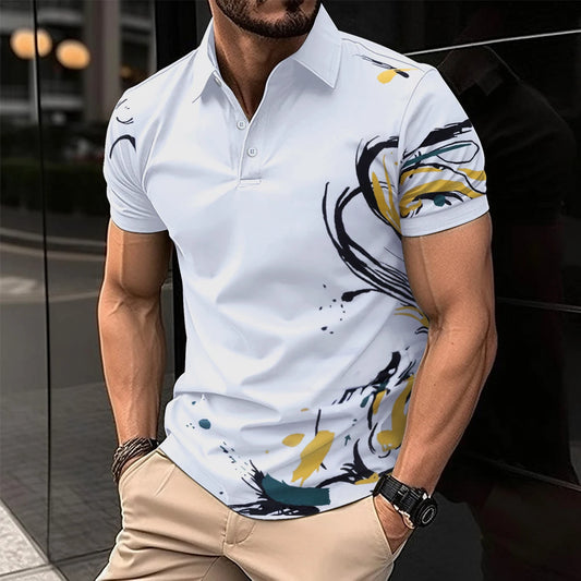 2025 New Men’s Polo Shirt – Business Casual, Short Sleeve, Fashionable Summer Essential