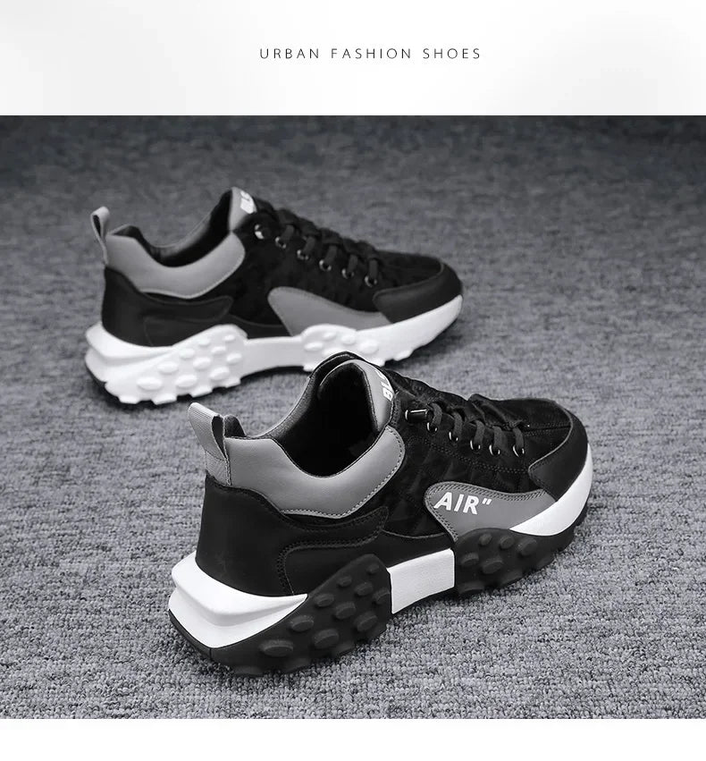 Men's Fashion Sneakers – Thick Sole & Anti-Slip Grip