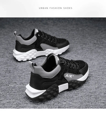 Men's Fashion Sneakers – Thick Sole & Anti-Slip Grip